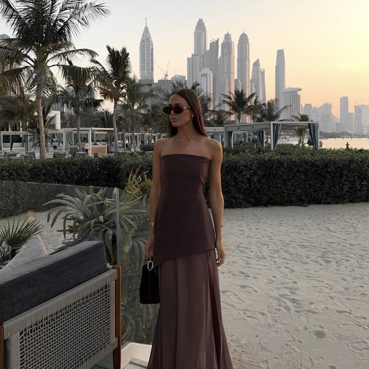 Colette – Strapless Draped Maxi Dress