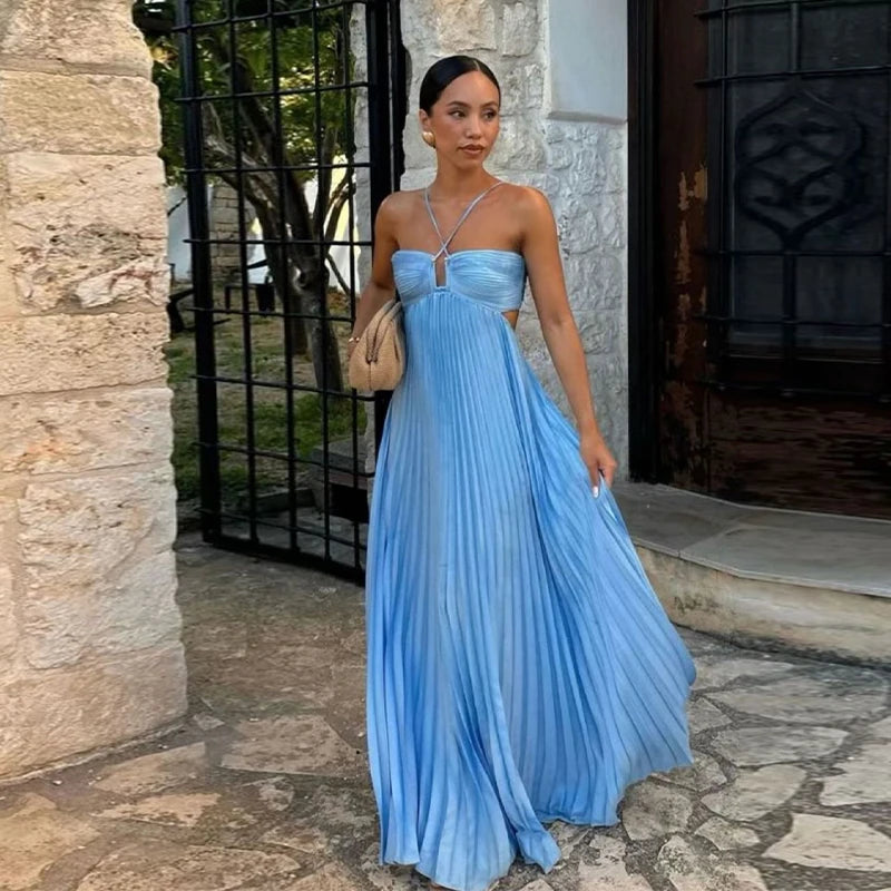 Cléo – Pleated Goddess Maxi Dress