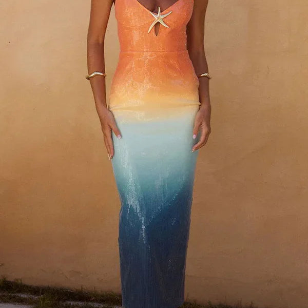 Zélie – Sunset Ombre Maxi Dress