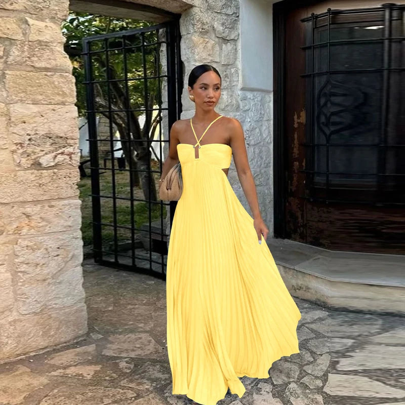 Cléo – Pleated Goddess Maxi Dress