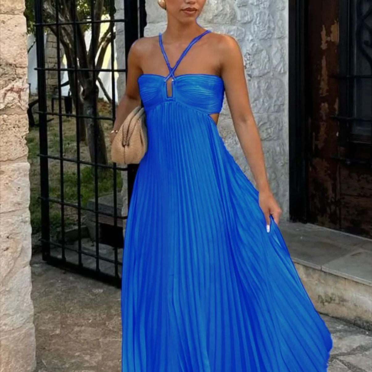 Cléo – Pleated Goddess Maxi Dress