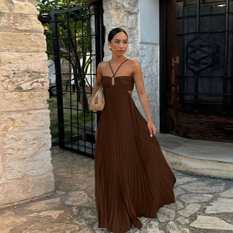 Cléo – Pleated Goddess Maxi Dress