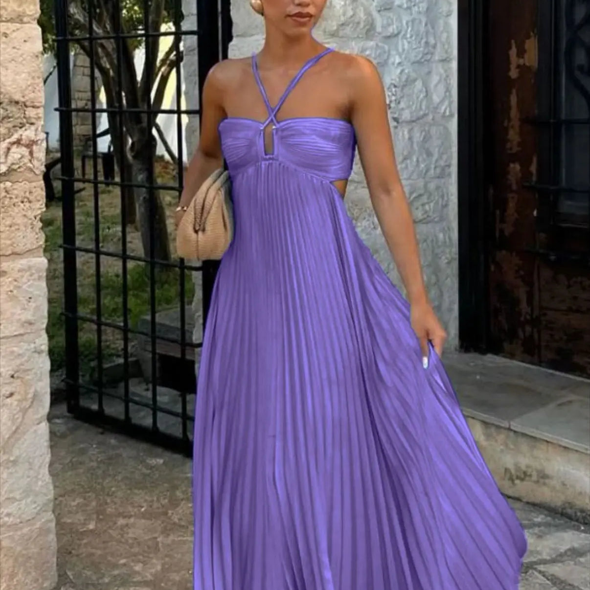 Cléo – Pleated Goddess Maxi Dress