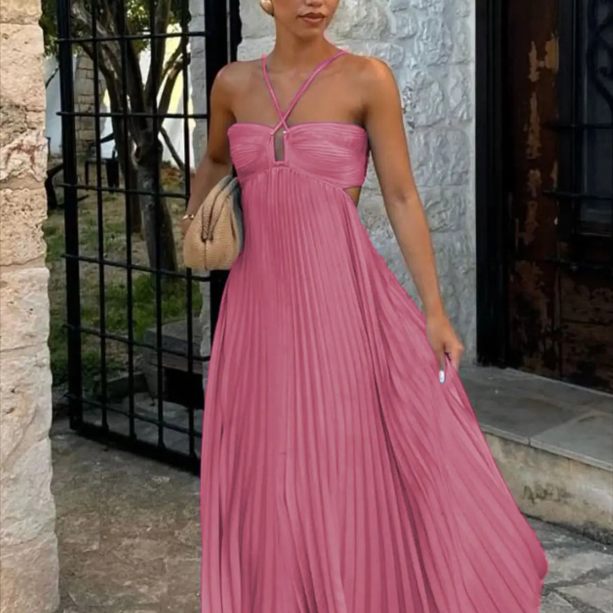 Cléo – Pleated Goddess Maxi Dress